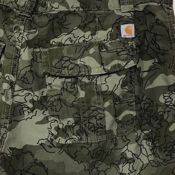 Carhartt El Paso Original Fit Camo Shorts Outdoor Ladies 12 Green Short Pants - Picture 8 of 14